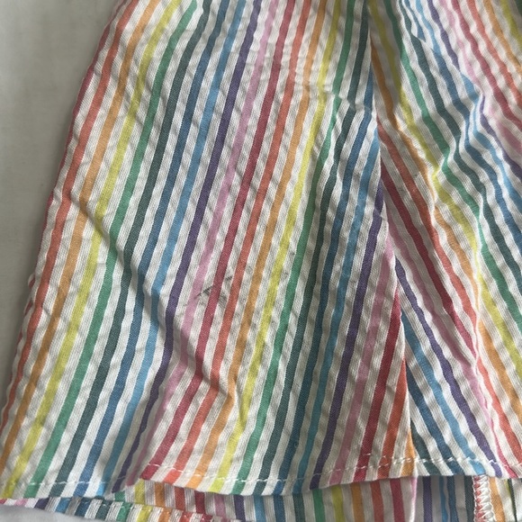 J. Crew V Neck Peplum Top Rainbow Seersucker Long Sleeve Womens Size 00 NWT - Picture 13 of 13